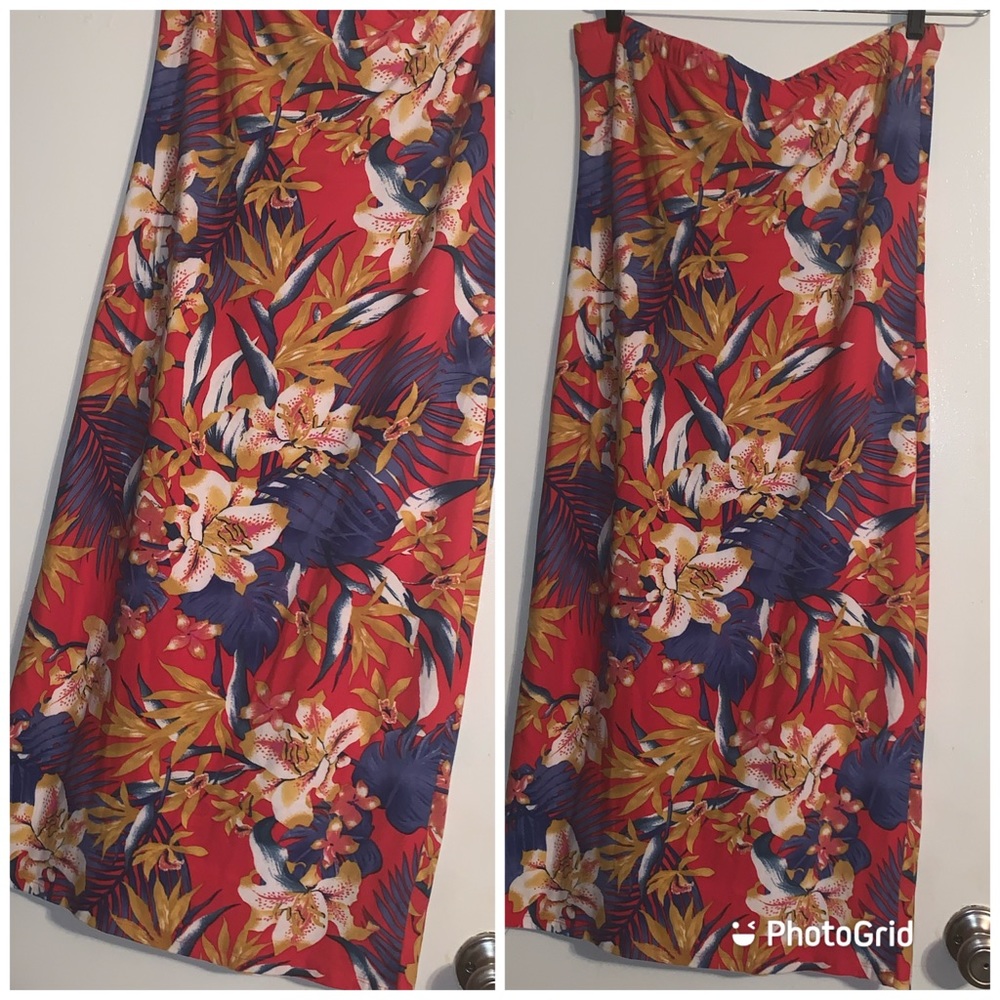 🟢🟢. 🧡💛🌴TROPICAL ORANGE TUBE TOP DRESS🌴🧡💛